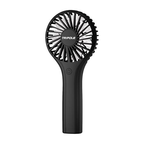 TriPole Portable Handheld Fan Mini Personal Fan with 3 Speeds, Powerful Little Battery Hand Held Fan for Travel Outdoor Concerts, Cute Small Rechargeable Lash Fan for Makeup Skincare Drying, Black | Amazon (US)
