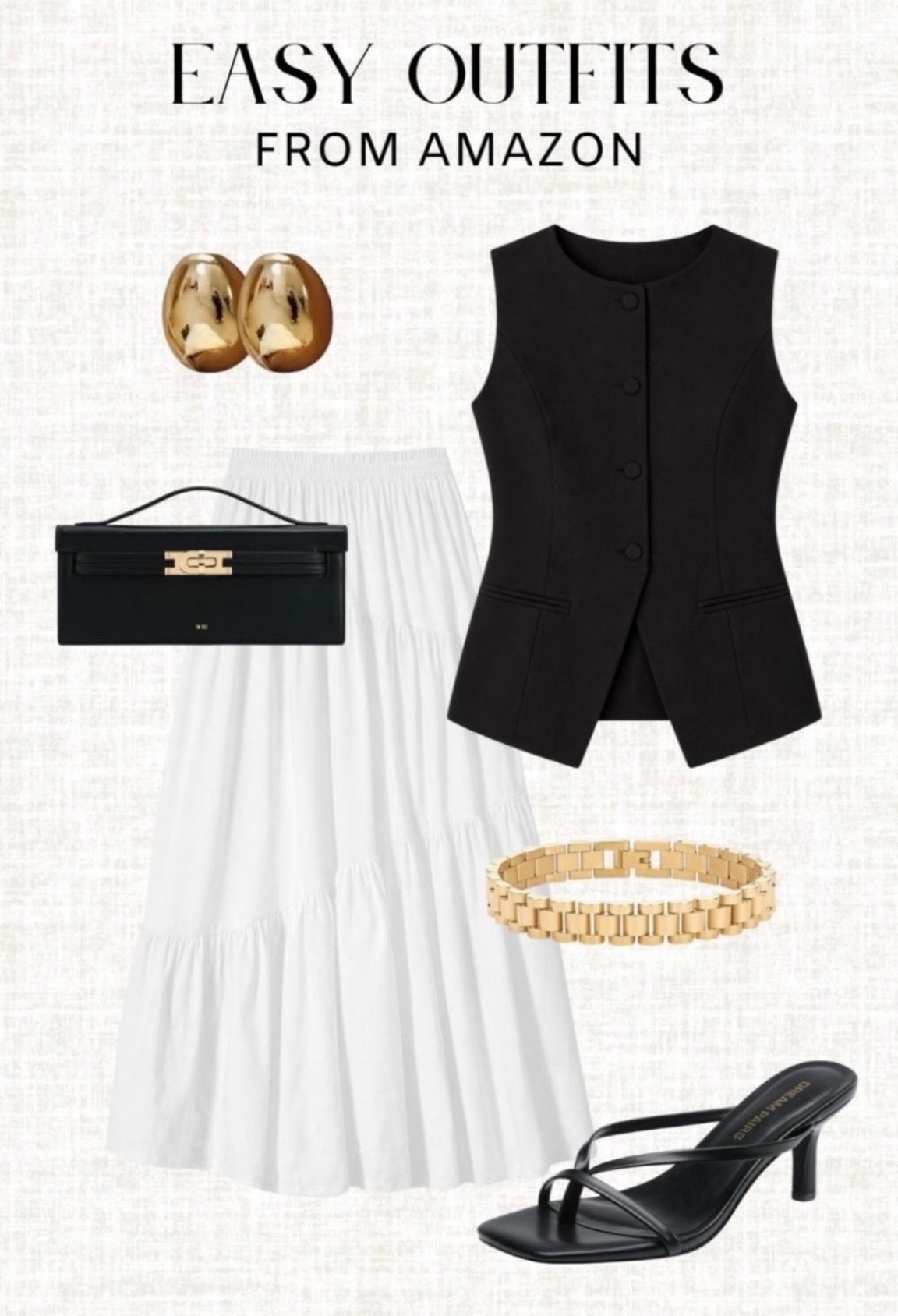 chic amazon outfit finds

black vest outfit, white midi skirt outfit, amazon fashion finds, elevated summer style, classy neutral outfit, minimalist chic fashion, affordable luxury style

#LTKU #LTKSeasonal #LTKgrwm
