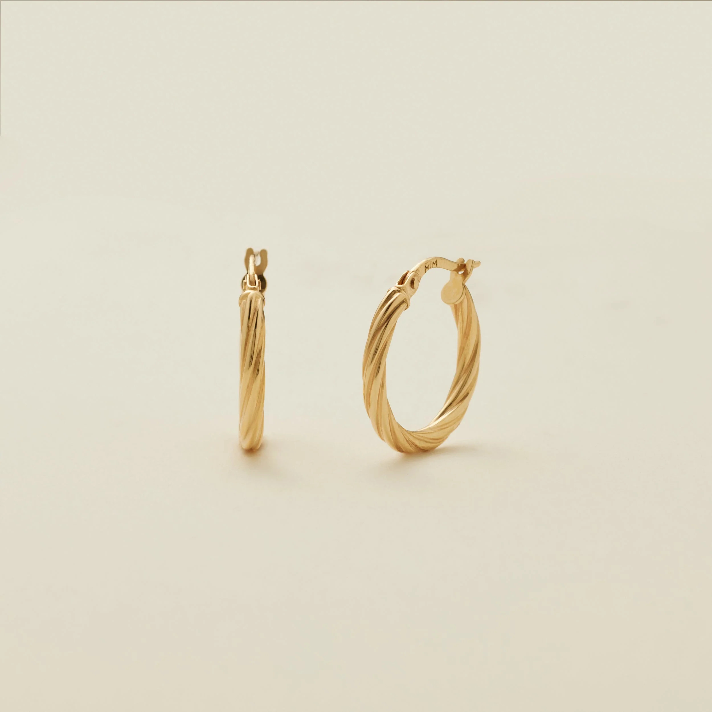 14k Twisted Hoop Earrings | Made By Mary | Made By Mary