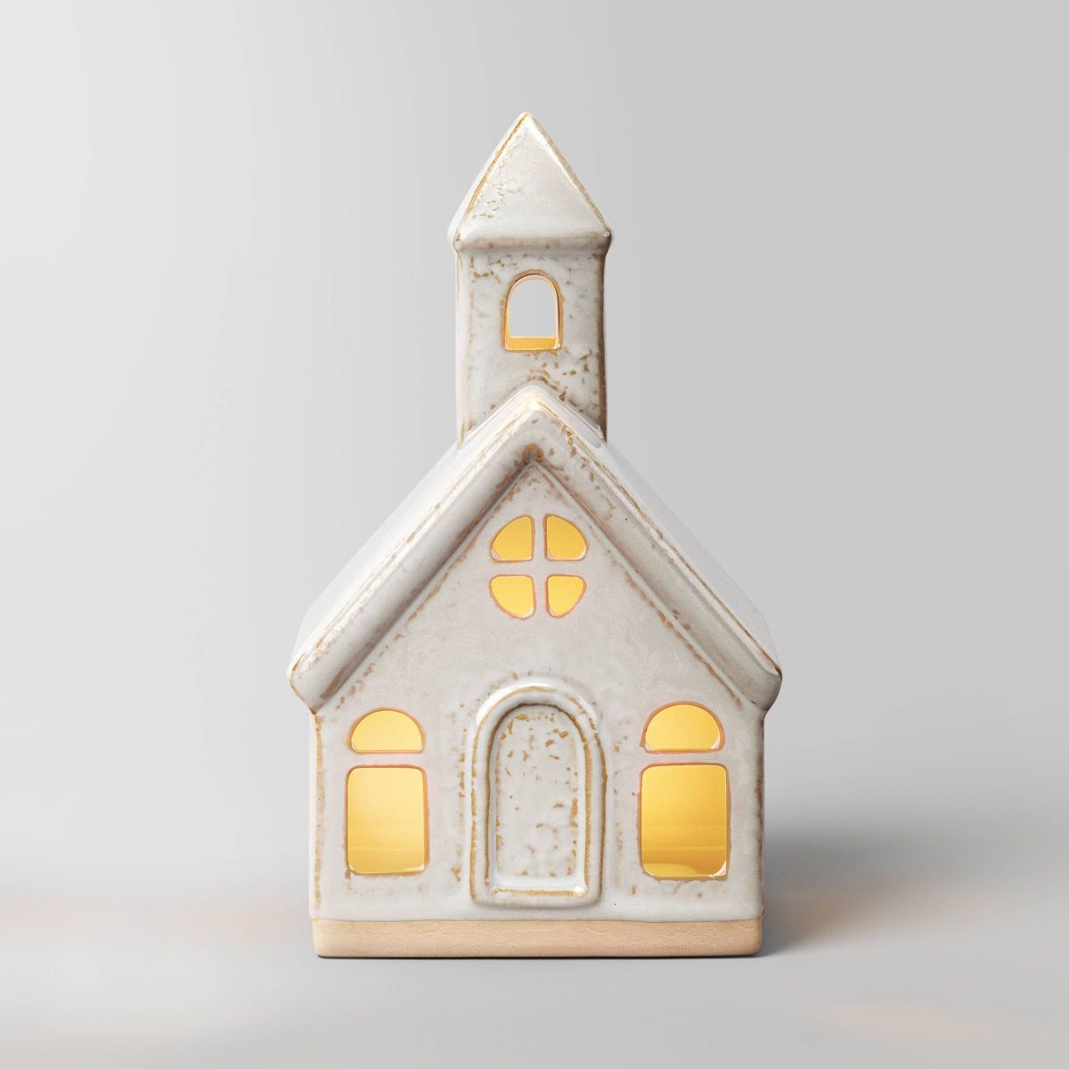 6.875" Battery Operated LED Lit Ceramic Church Christmas Village Building - Wondershop™ White | Target