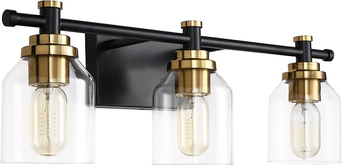 SOLFART Vintage Bathroom Vanity Light Over Mirror Globe Vanity Light Fixtures for Bathroom Glass ... | Amazon (US)