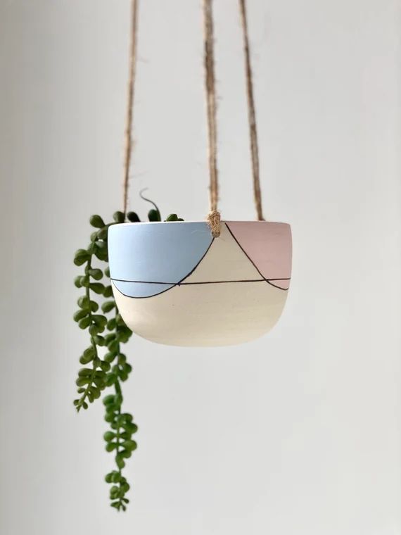 Handmade Ceramic Hanging Planter Pastel Pottery Plant Pot | Etsy | Etsy (US)