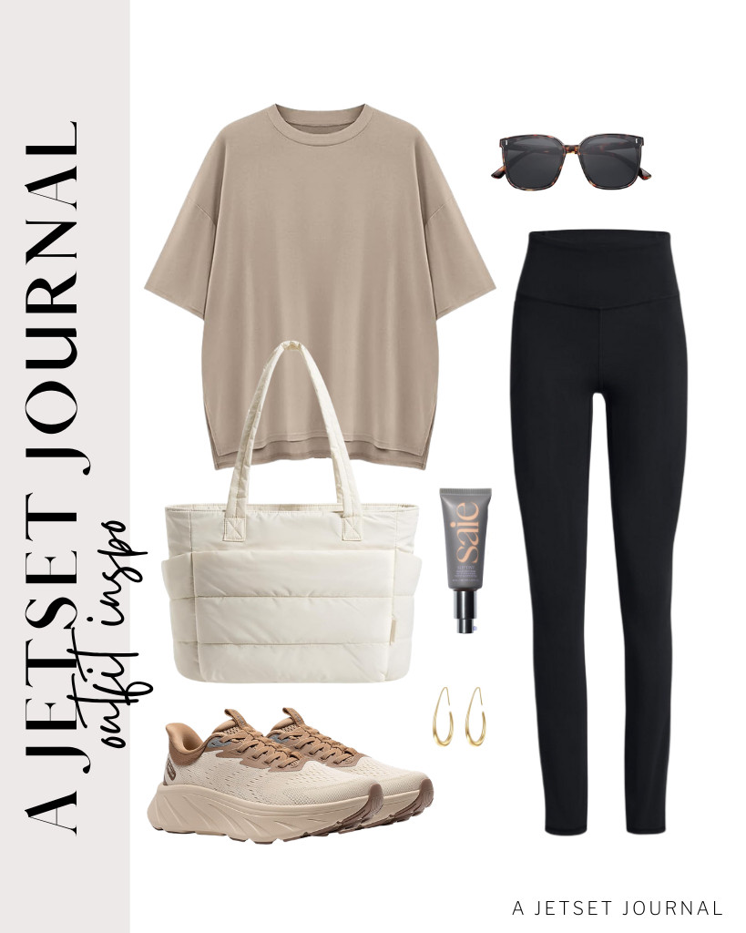 Another outfit idea is this combo of an oversized crewneck T-shirt and leggings. ALLSWIFIT’s slip-on shoes are the perfect footwear for this look. Complete this outfit with SOJOS sunglasses.


#LTKSeasonal #LTKSaleAlert #LTKTravel 

 