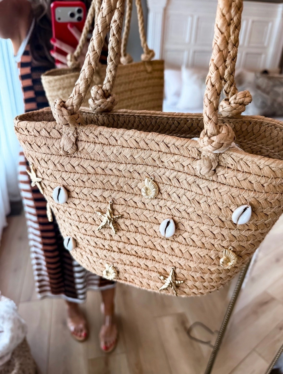 This beach bag looks like something you’d grab on vacation and end up carrying all summer long. The shell and starfish details are such a fun touch, and it’s roomy enough for pool days, beach trips, and all the extras.

beach bag, straw tote, summer accessories, vacation style, pool bag, resort wear, coastal style, woven handbag, beach vacation essentials, summer fashion, travel accessories, TheMomInStyle

#LTKTravel #LTKSeasonal #LTKmomlife
