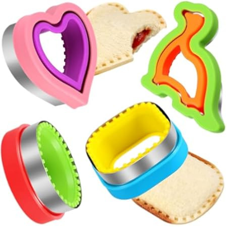 Sandwich Cutter and Sealer,Set of 4 Bread Sandwich Decruster Pancake Maker DIY Cookie Cutters for... | Amazon (US)