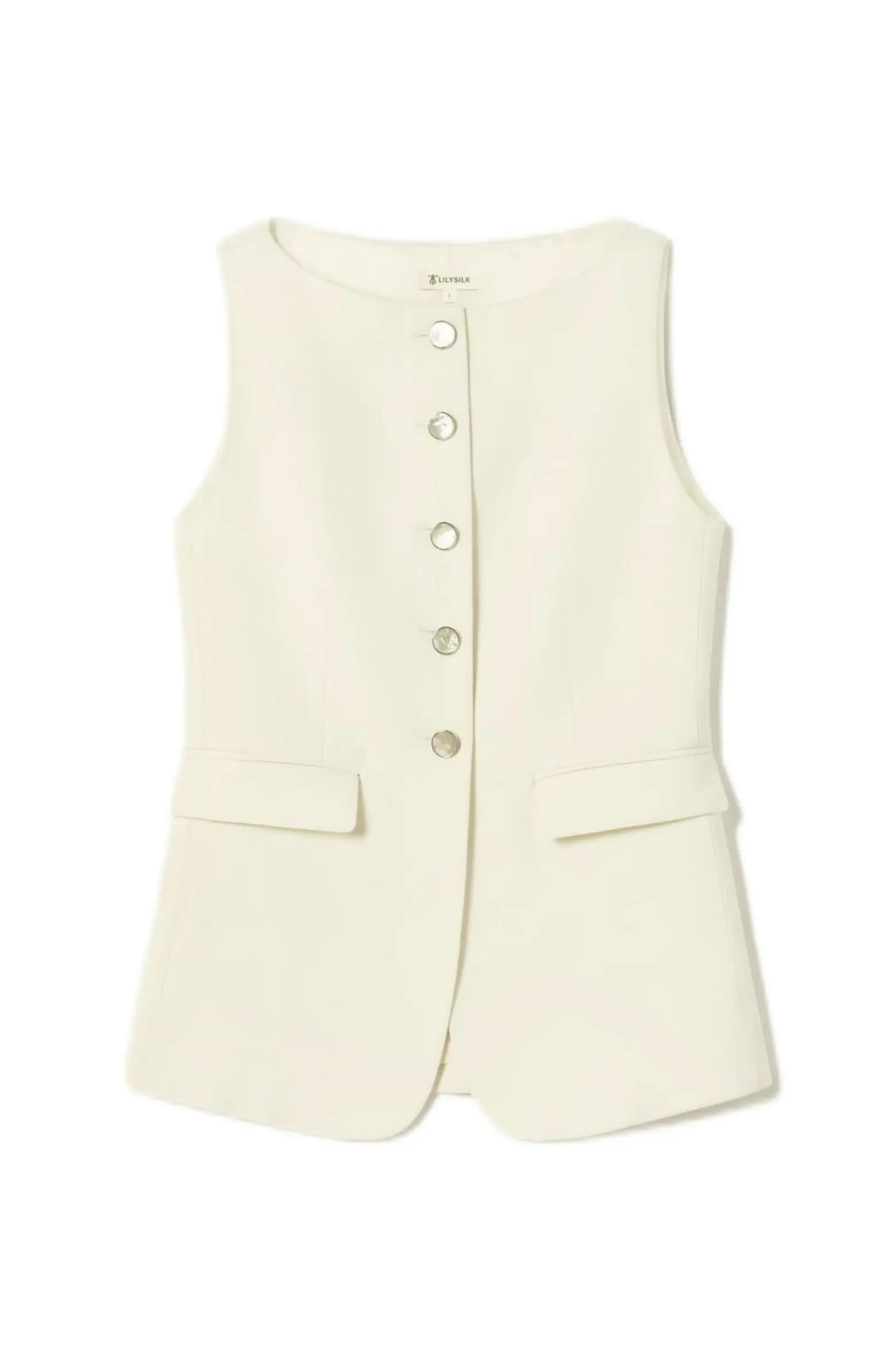 Sleeveless Button Up Silk Vest | Nordstrom