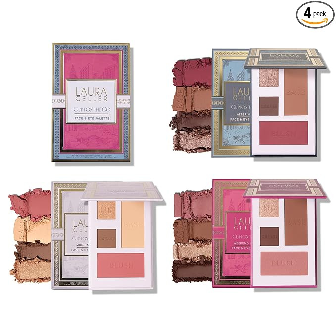LAURA GELLER NEW YORK Glam On the Go Eyeshadow & Blush Palettes - Each Set Includes Three Palette... | Amazon (US)