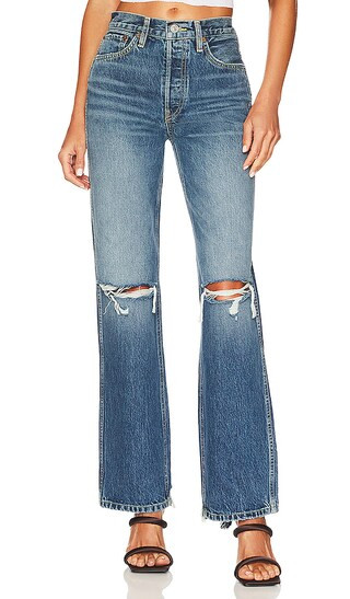 Originals 90's High Rise Loose in Destroyed Mar | Revolve Clothing (Global)