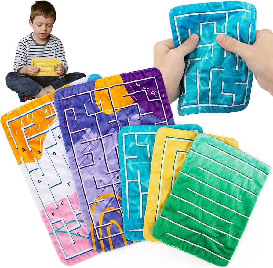 5 Pcs Marble Maze Mat Sensory Fidget Stress Relief Toys,Sensory Mat Anxiety Calming Toys,Tactile ... | Amazon (US)