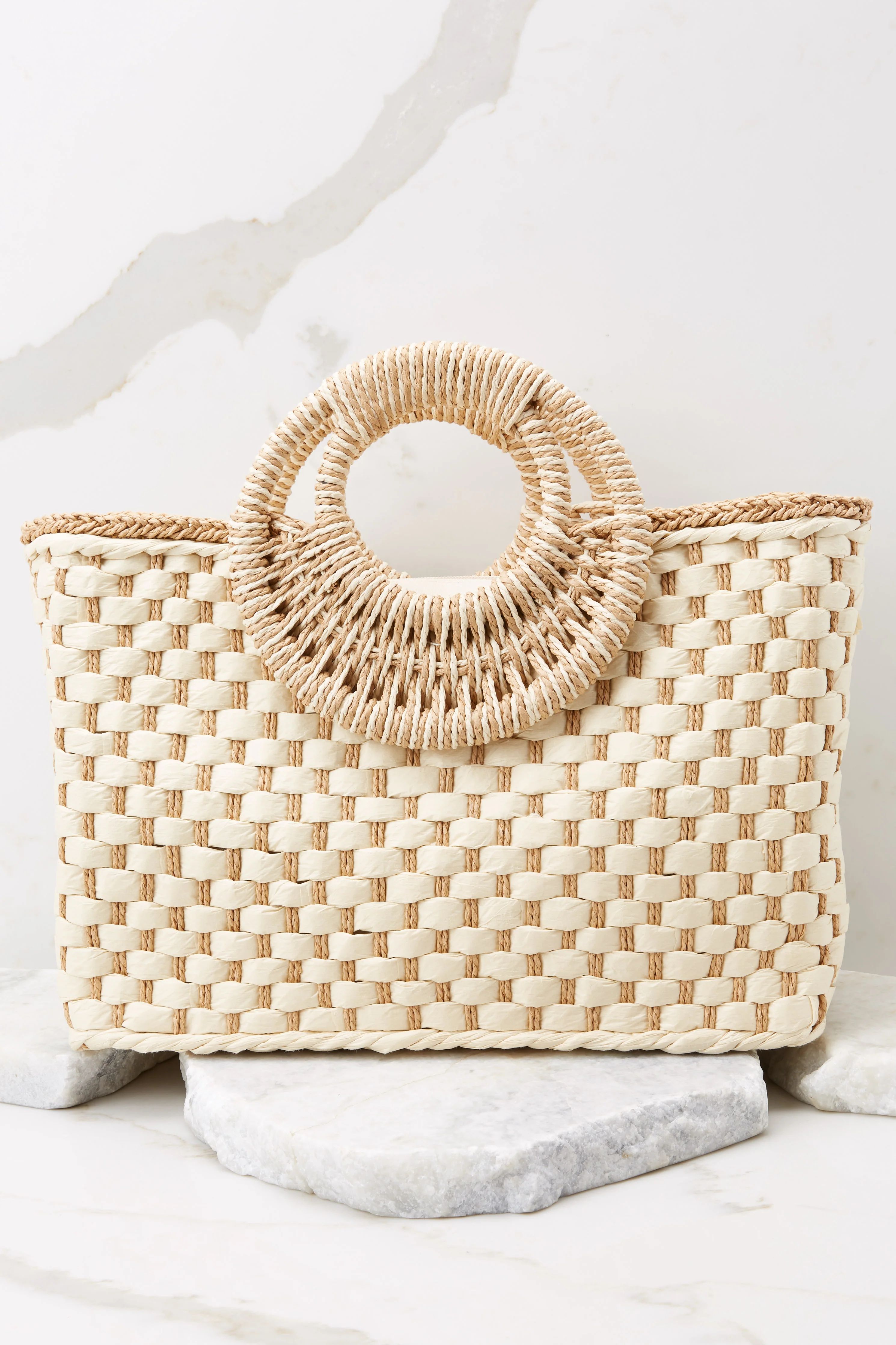You Know Me So Well Ivory Rattan Bag | Red Dress 