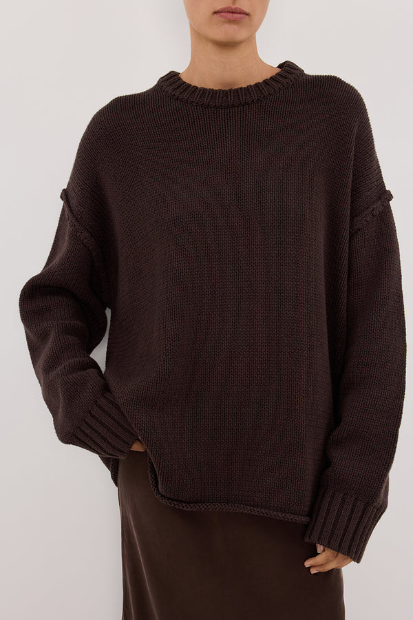 ROY CHOC LONGLINE KNIT JUMPER | DISSH