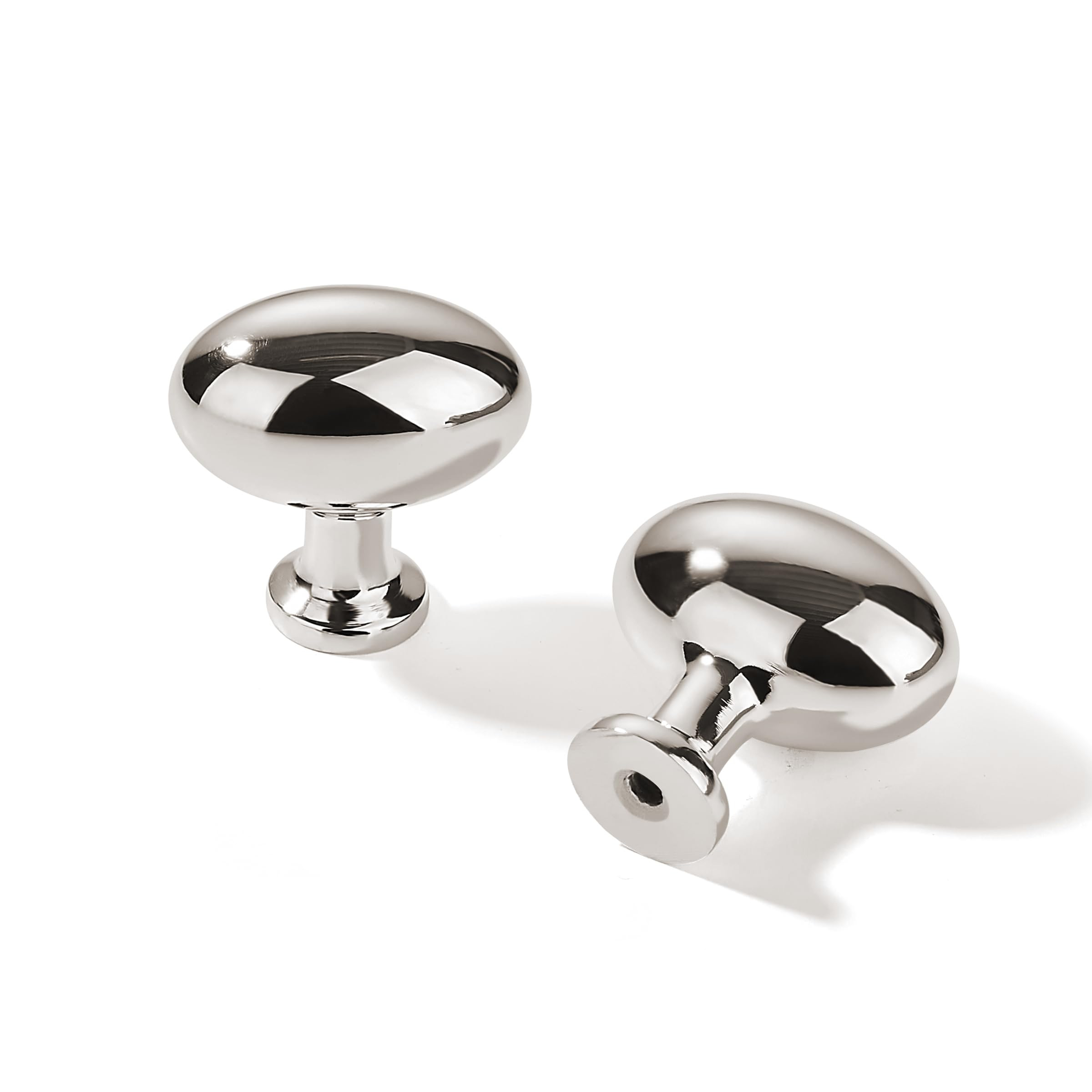 khtumeware 20 Pack 1-3/8 inch(35mm Polished Nickel Cabinet Knobs Solid Dresser Knobs Oval Drawer ... | Amazon (US)