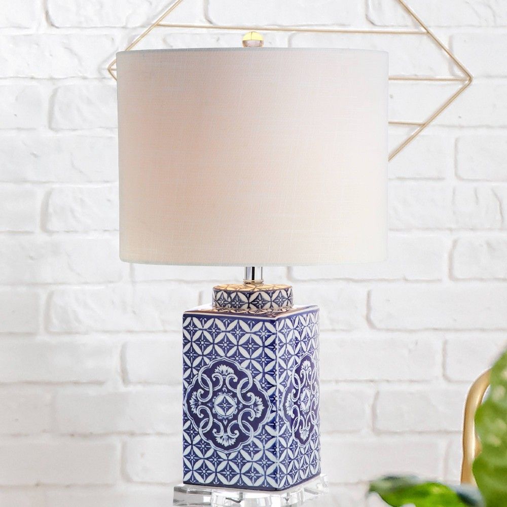 23"" Choi Chinoiserie Table Lamp (Includes LED Light Bulb) Blue - JONATHAN Y | Target