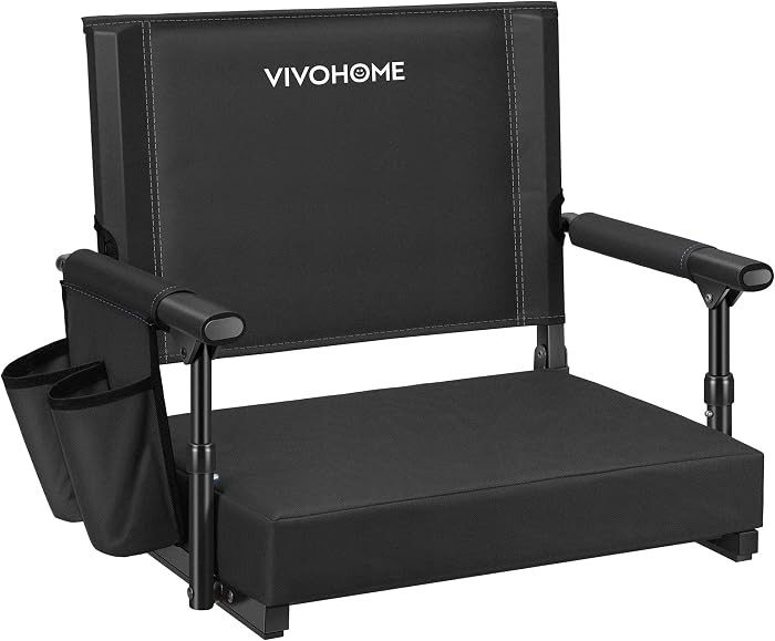 VIVOHOME Stadium Seat with Back Support and Cushion,1 Pack Portable Bleacher Chair with Cup Holde... | Amazon (US)