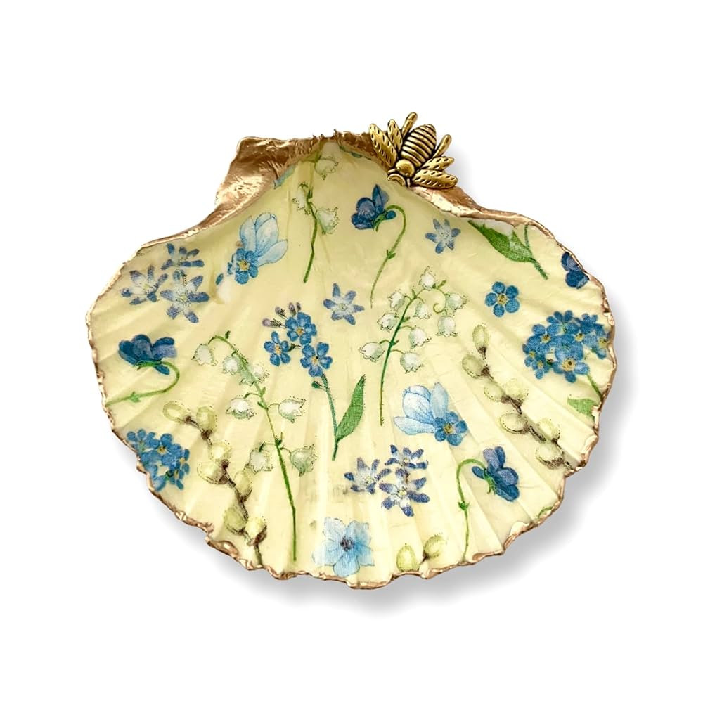 Soft Yellow Wildflower Queen Bee Trinket - Nafiart Studio Handmade Gift - Ring Dish Organizer Gif... | Amazon (US)