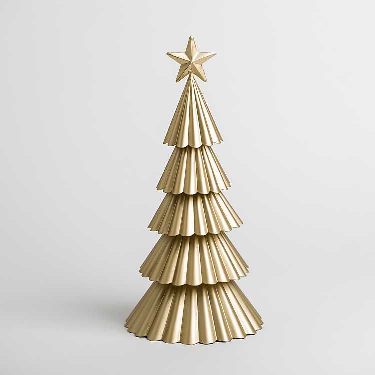 Gold Pine Tree with Star Figurine, 14in. | Kirkland's Home