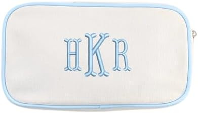 Personalized Canvas Pouch – Embroidered or Appliqué Monogram Makeup Bag, Travel Toiletry Organ... | Amazon (US)