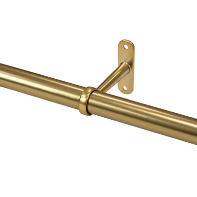 Krystina 7/8" Screw Single Curtain Rod Gold | Wayfair North America