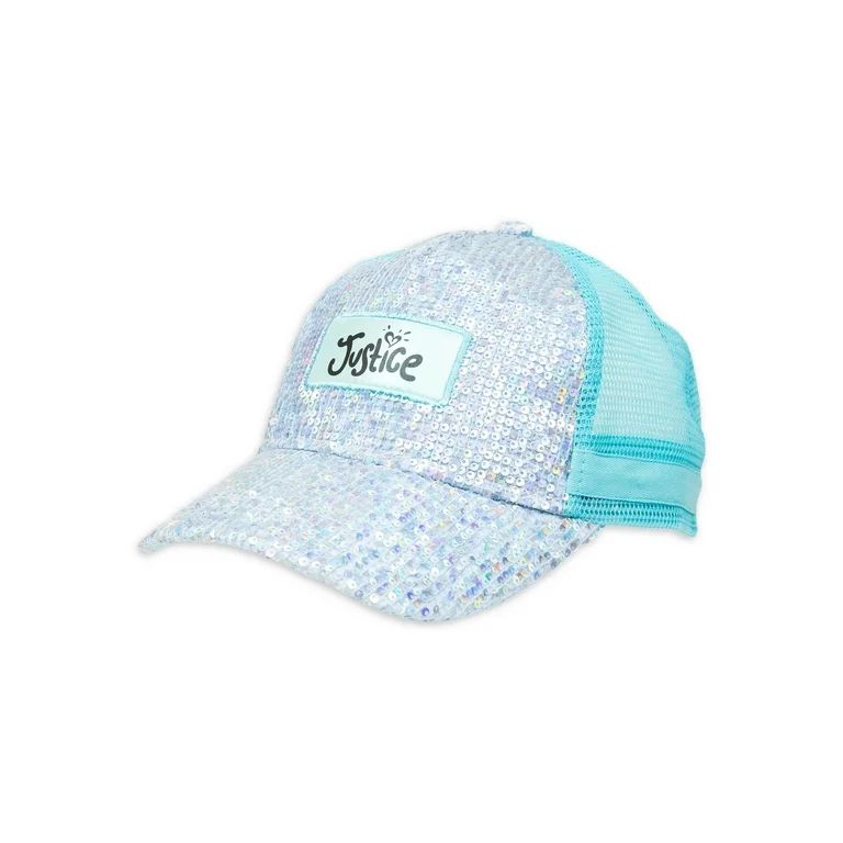 Justice Girls Irridecent Baseball Style Hat, Silver and Blue | Walmart (US)