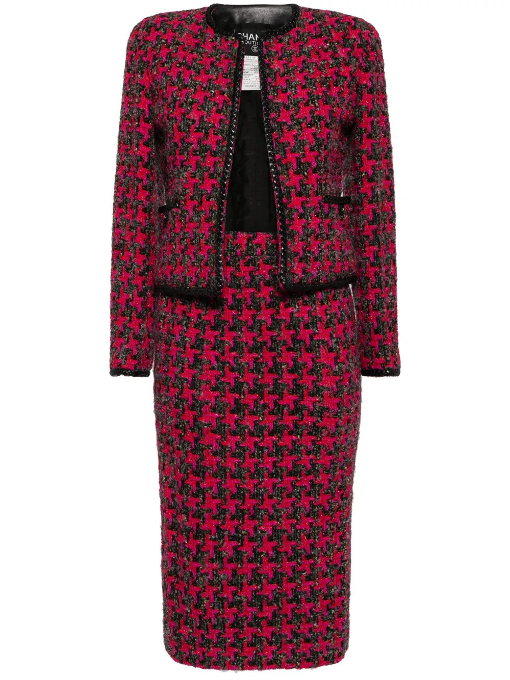CHANEL Pre-Owned 1994 tweed skirt suit - Purple | Farfetch Global