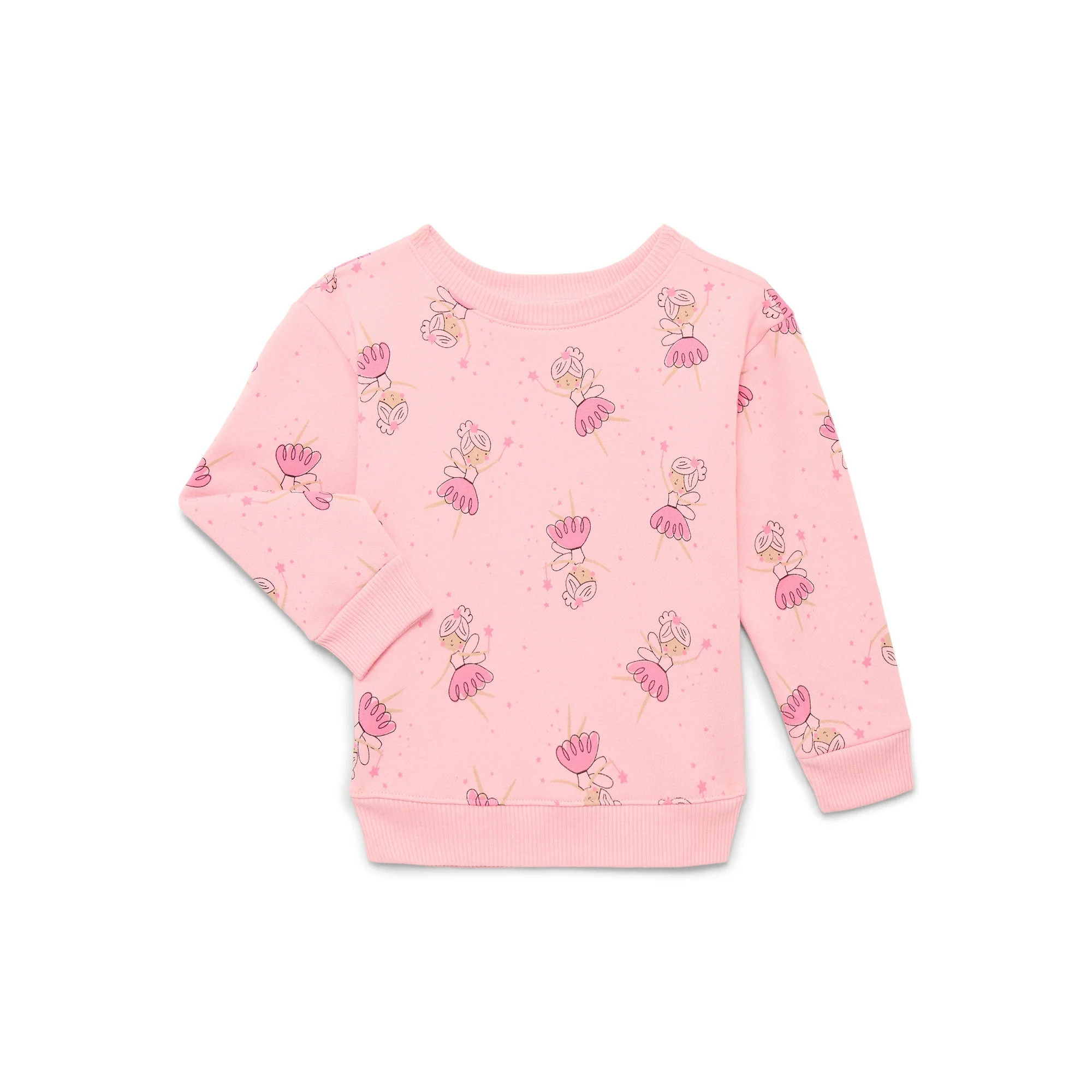 Garanimals Toddler Girl Printed Fleece Sweatshirt with Long Sleeves, Sizes 2T-5T | Walmart (US)