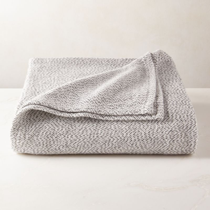 Troy Lightweight Black/White Organic Cotton King Blanket + Reviews | CB2 | CB2
