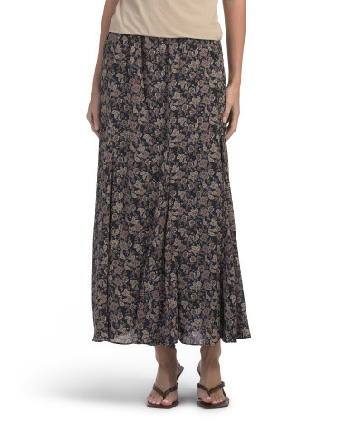Godet Pleated Maxi Skirt | TJ Maxx