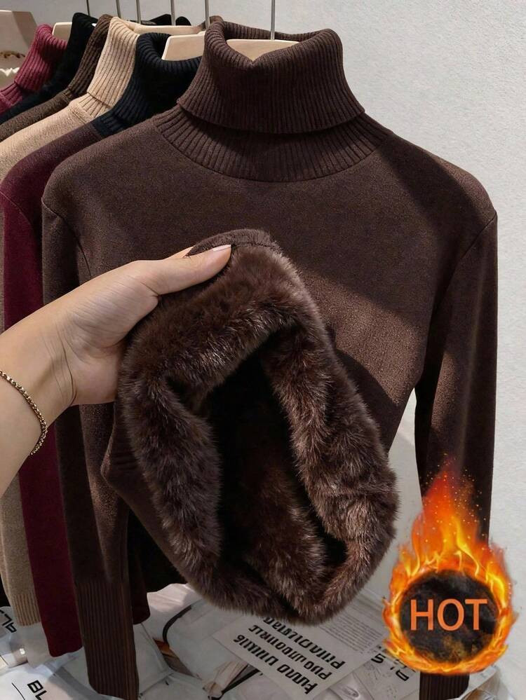 Brown Turtleneck  | SHEIN