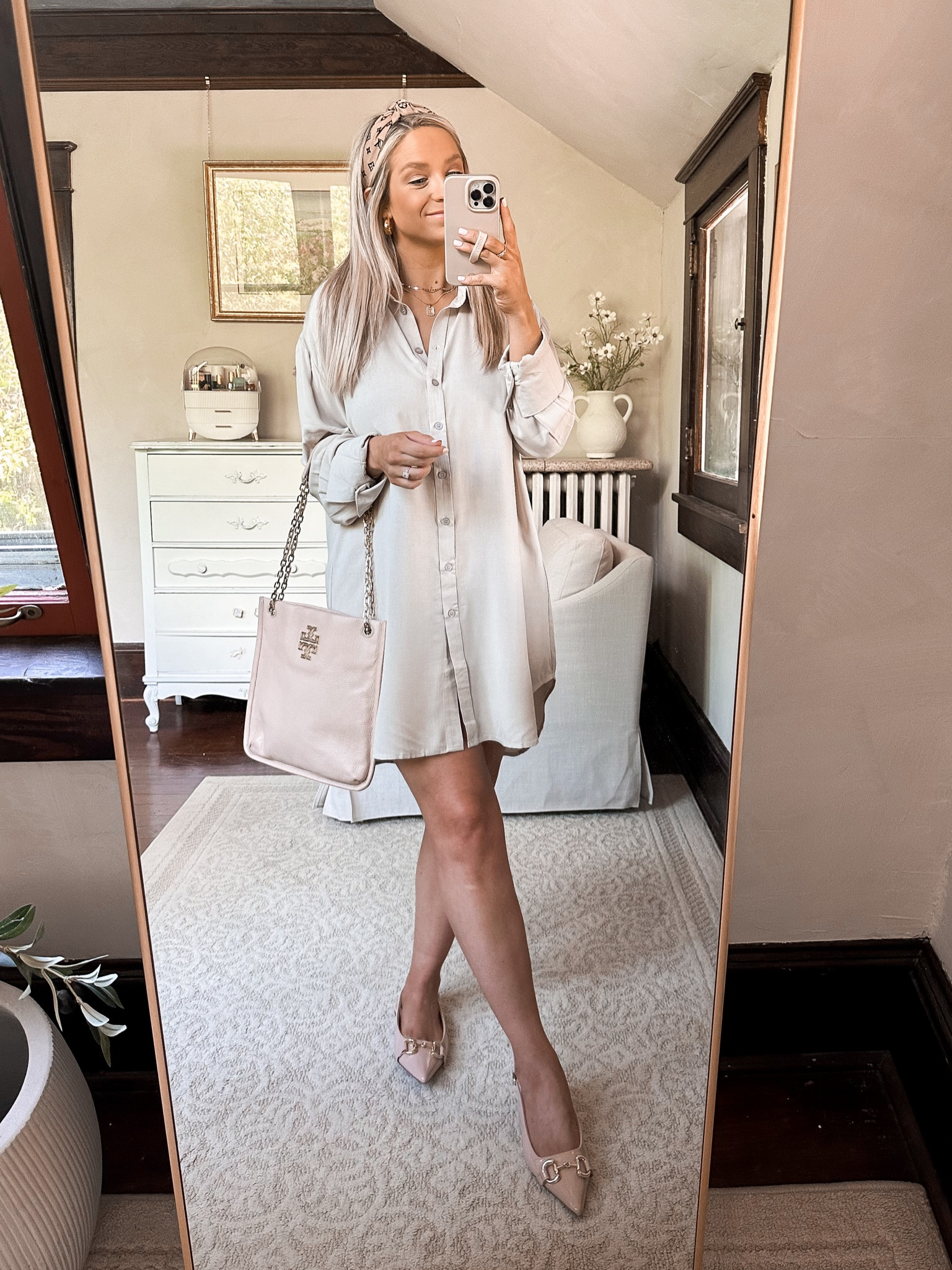 Classy shirt dress and Gucci vibe flats that are only $34!
Medium in the dress and shoes are tts


#LTKShoeCrush #LTKStyleTip