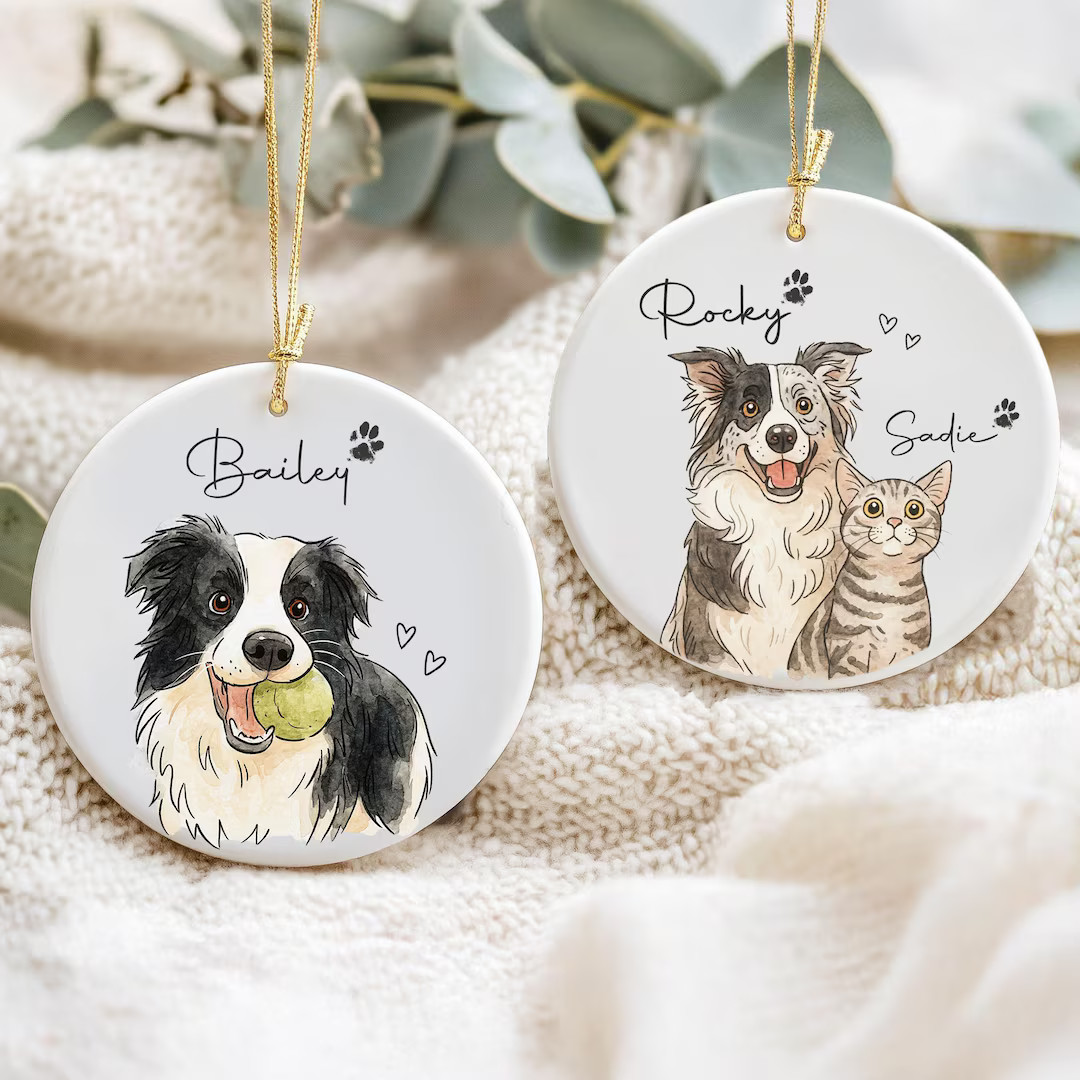 Personalized Watercolor Pet Photo Ornament: Custom Memorial Keepsake - Etsy | Etsy (US)