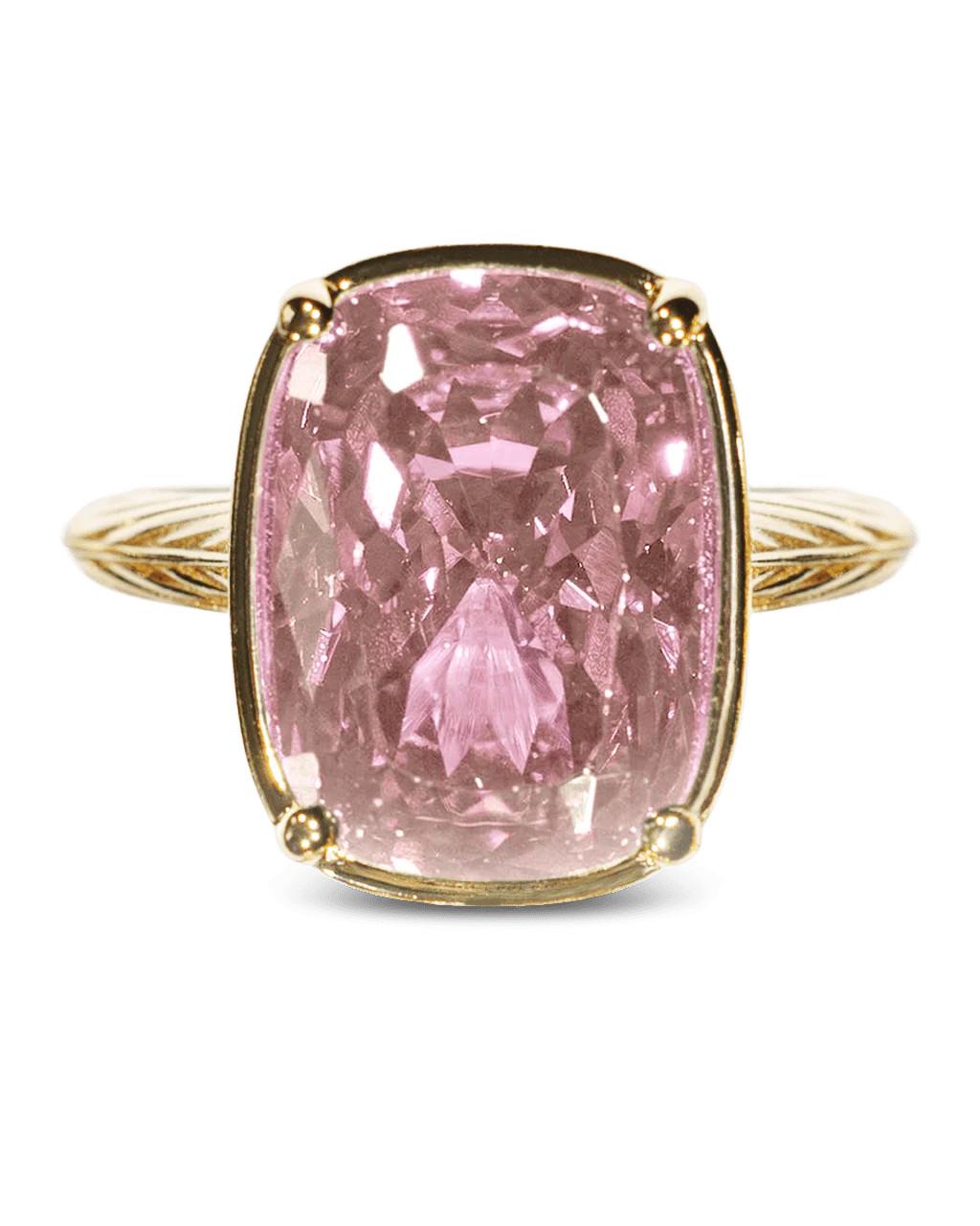 Sterling Silver Elongated Cushion Pink Sapphire CZ Cocktail Ring | Sterling Forever