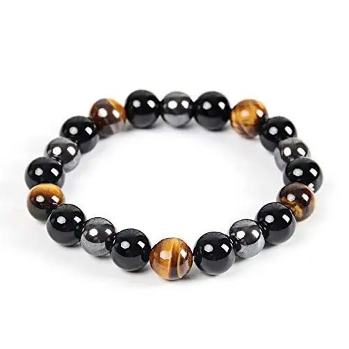 Triple Protection Bracelet - For Protection - Bring Luck And Prosperity - Hematite - Black Obsidi... | Amazon (US)