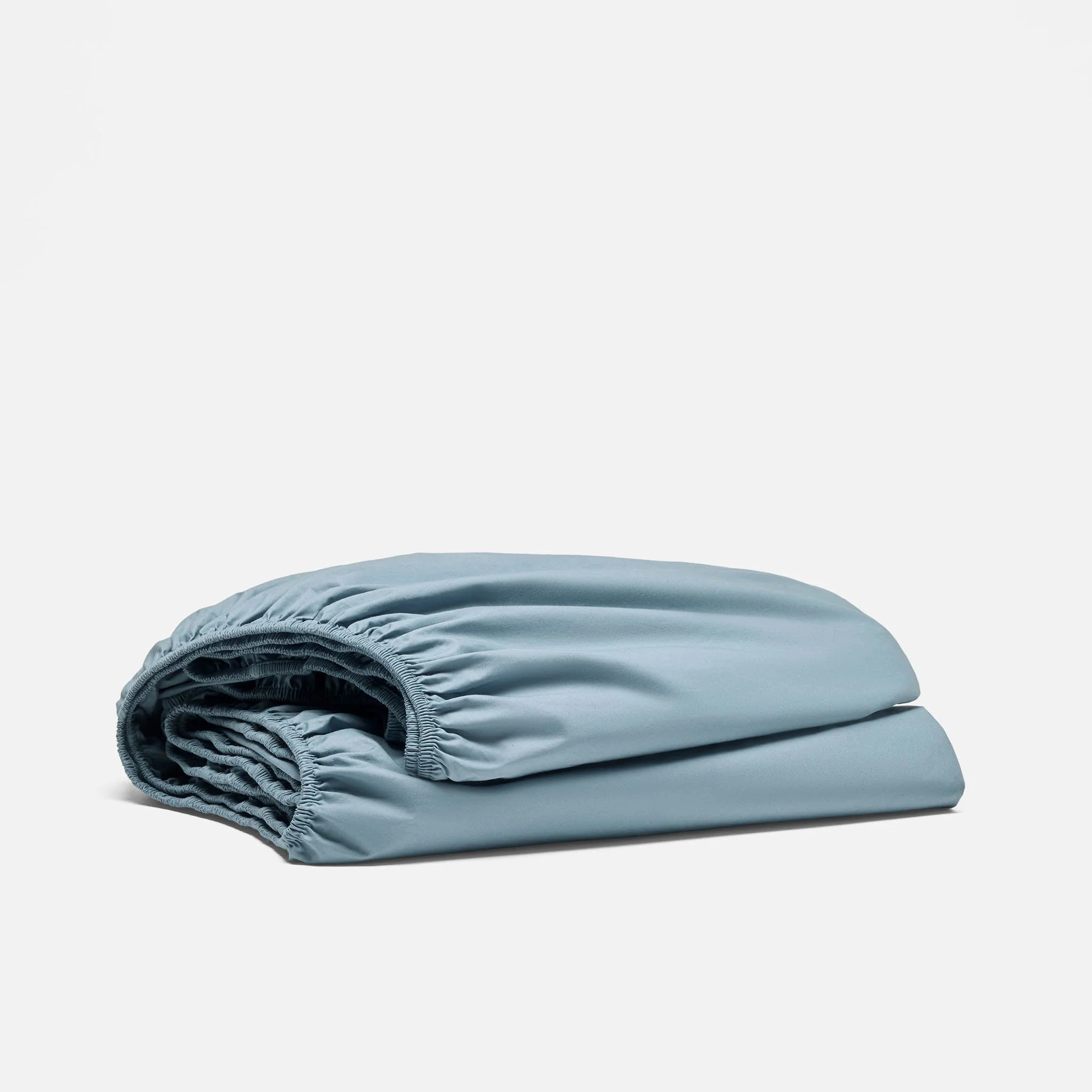 Brooklinen Luxe Sateen Fitted Sheet size Queen in Storm | Brooklinen