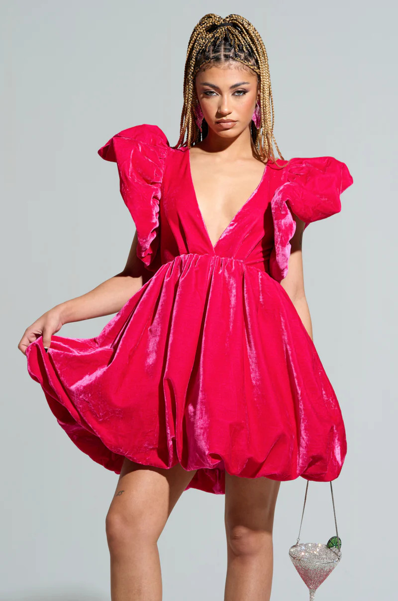 BELLE OF THE BALL VELVET MINI DRESS | AKIRA