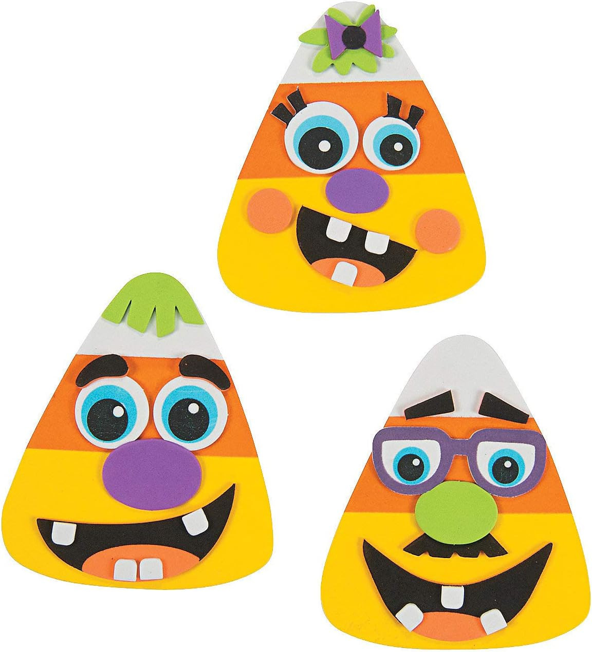 Fun Express Goofy Face Candy Corn Halloween Craft Kit - DIY Fall Crafts for Kids - Create 12 Colo... | Amazon (US)