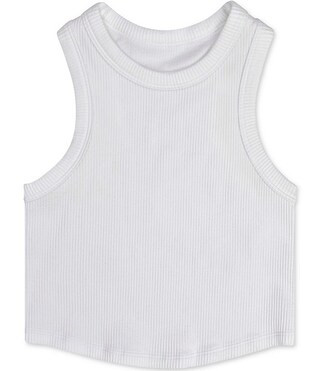 Big Girls Sleeveless Cropped Ribbed Racerback Tank Top | Dillard's