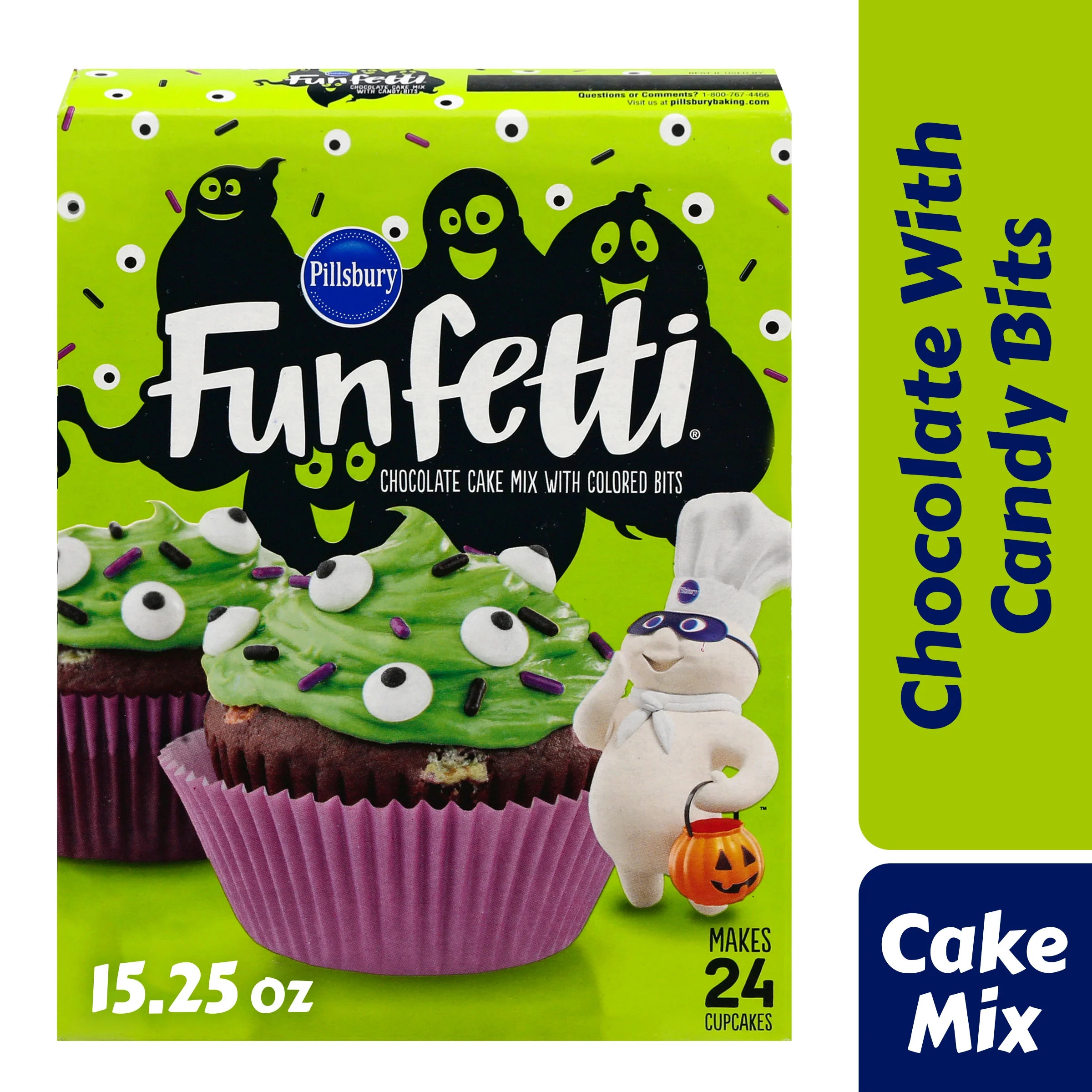 Pillsbury Funfetti Slime Chocolate Cake Mix with Candy Bits, 15.25 Oz Box | Walmart (US)