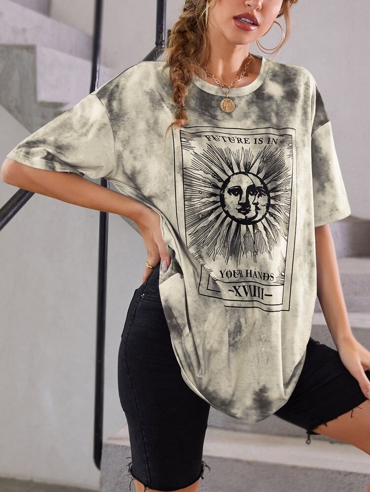 Tie Dye Drop Shoulder Oversized Tee | SHEIN