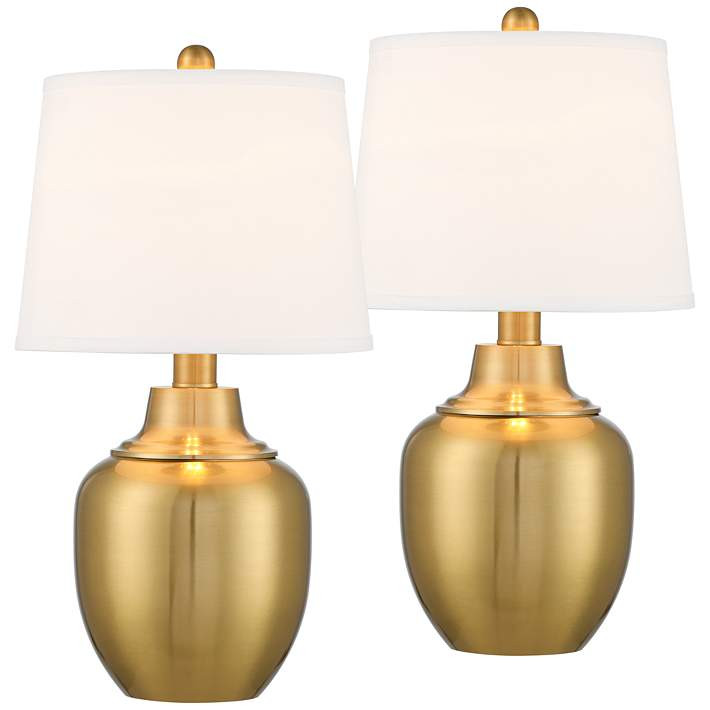360 Lighting Becca 22" High Urn Brass Finish Table Lamps Set of 2 - #6353A | Lamps Plus | Lamps Plus