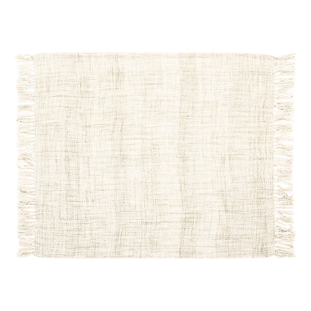 50""x60"" Basket Weave Throw Blanket Cream - Mina Victory | Target