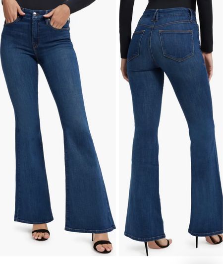 Flare Jeans are back in a big way! Love these Good American Flares! They are high waisted and have the perfect stretch! Under $100! 

#LTKstyletip #LTKfindsunder100 #LTKover40