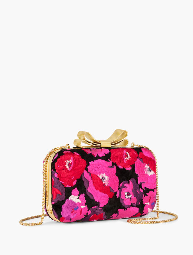 Floral Embroidered Velvet Minaudière | Talbots