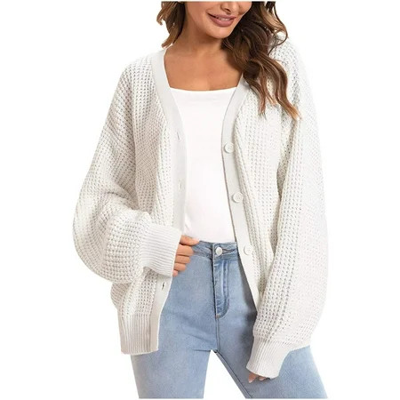 Zedker Black Friday Deals 2022 Cardigan Sweater Coat Merokeety Cardigan Fashion Women Casual Long Sl | Walmart (US)
