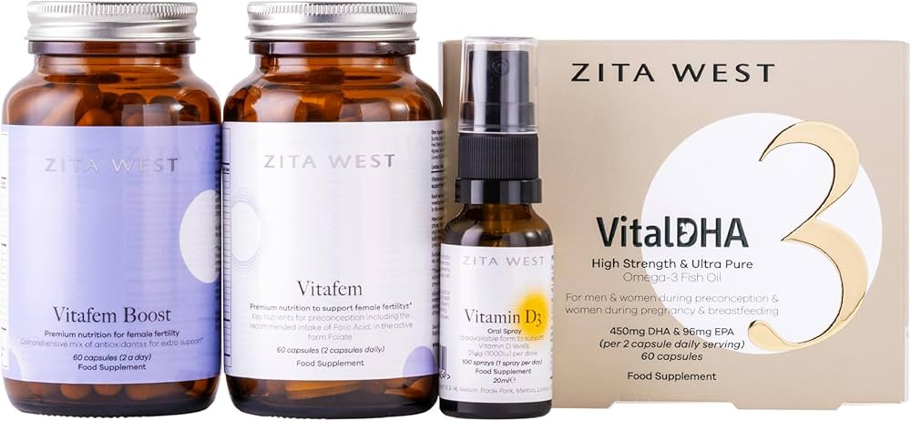Zita West IVF Nutritional Support Pack for Women Going Through IVF Including Vital DHA,Vitamin D3... | Amazon (UK)