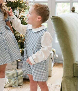 Edgehill Collection x The Broke Brooke Little Boys William Gingham Jon Jon | Dillard's | Dillard's