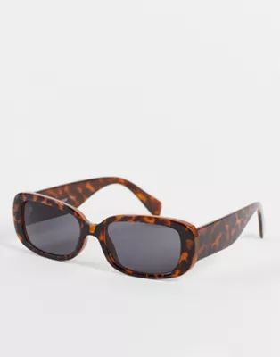 Weekday Run rectangle sunglasses in tortoiseshell | ASOS (Global)