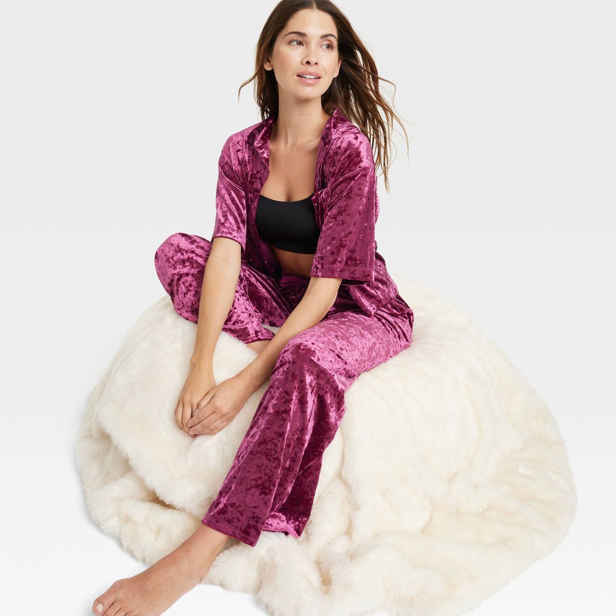 Women's Luxe Velour Pajama Set - Stars Above™ | Target