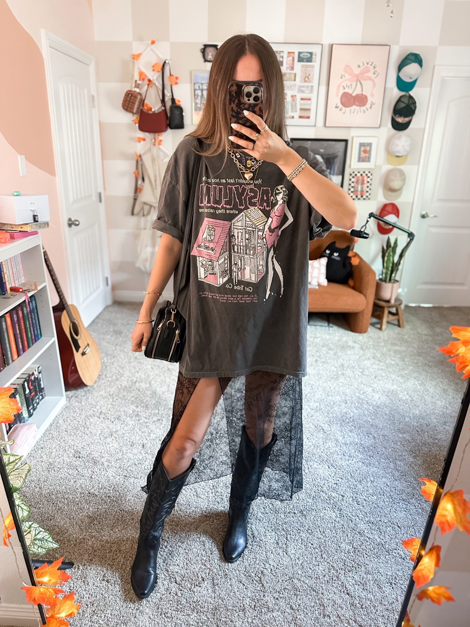 Fall ootd: lace skirt and tee combo!!
Sizing: 2xl tee from girltribeco. Skirt size medium 

#LTKFindsUnder50 #LTKStyleTip