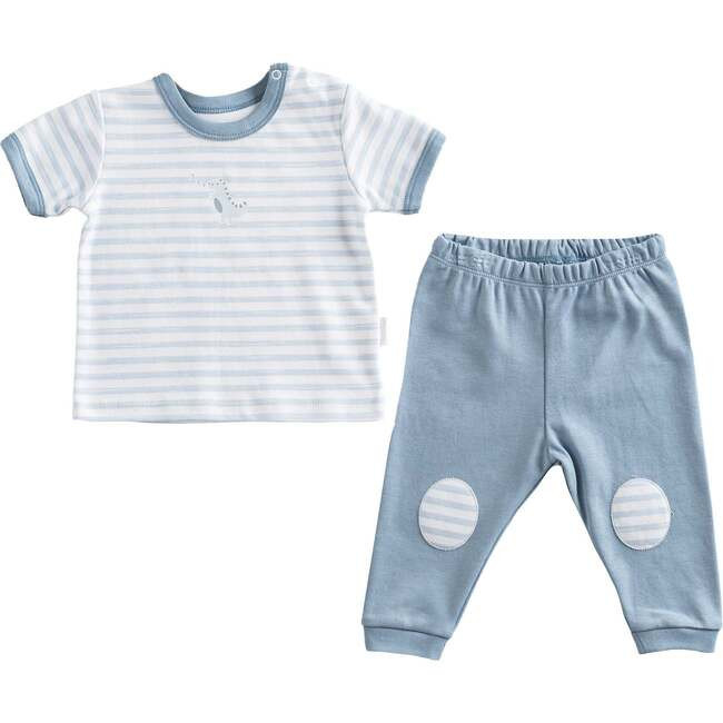 Striped Dinosaur Outfit, Blue | Maisonette