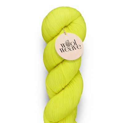 Woolweave Fingering Weight Yarn - Hand-Dyed - 75% Merino Wool & 25% Polyamide, 438 Yards, 100g Skein - Neon Yellow | Target